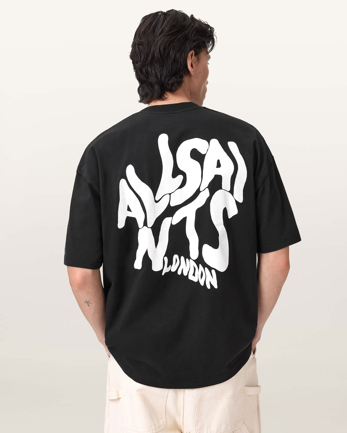 Orlando Logo Print Oversized T-Shirt Jet Black