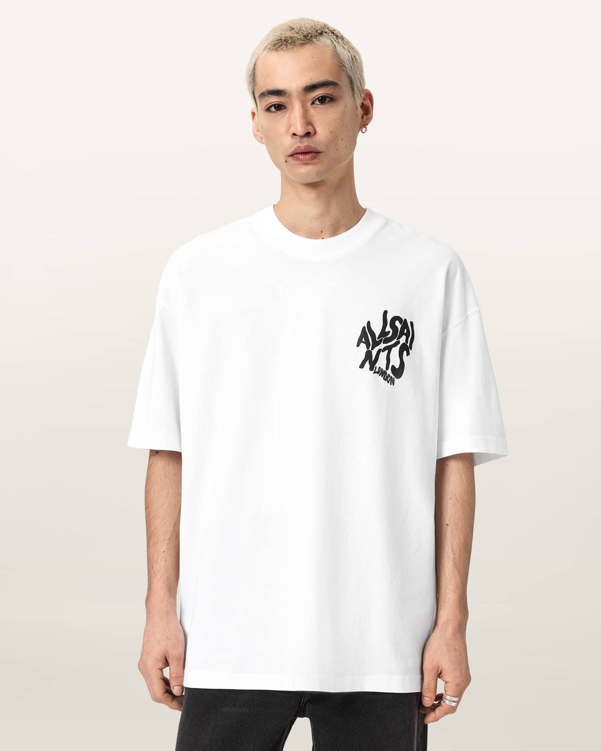 Orlando Logo Print Oversized T-Shirt ASHEN WHITE