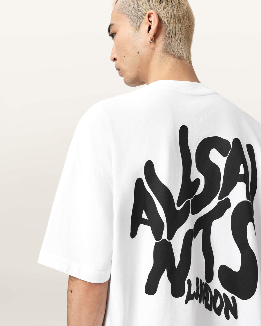 Orlando Logo Print Oversized T-Shirt ASHEN WHITE