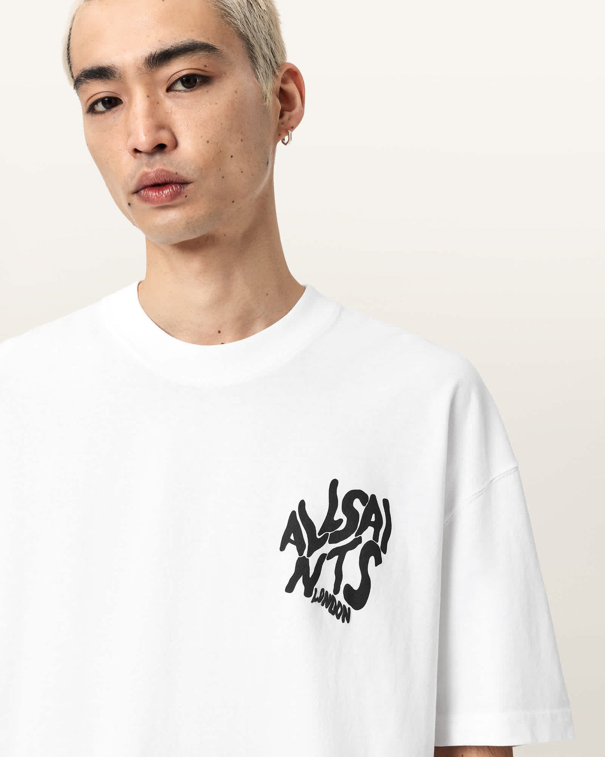 Orlando Logo Print Oversized T-Shirt ASHEN WHITE