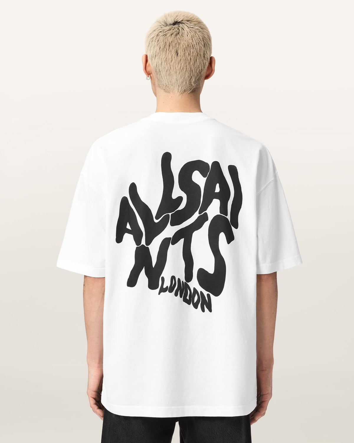 Orlando Logo Print Oversized T-Shirt ASHEN WHITE