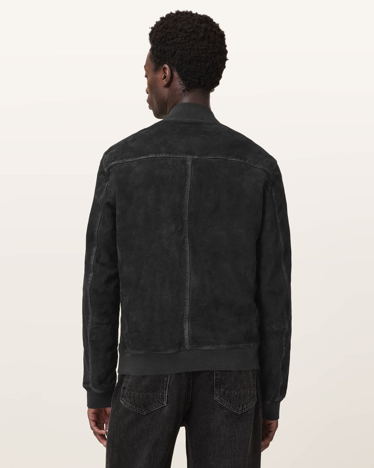Suede bomber jacket Black