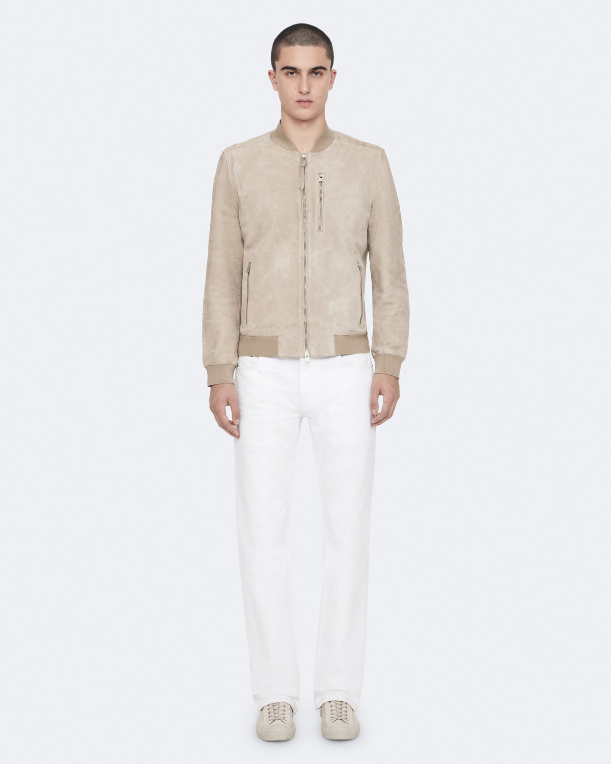 Suede bomber jacket
