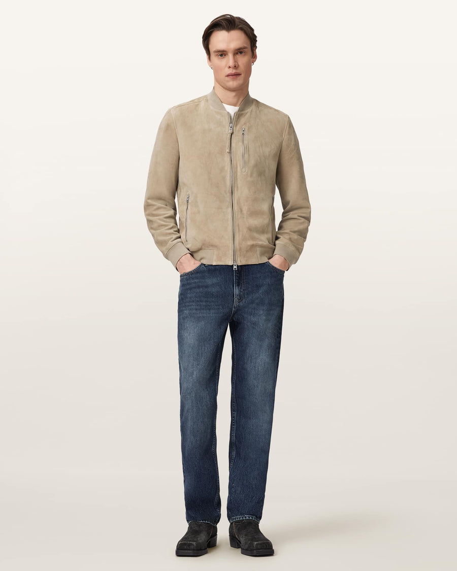 Suede bomber jacket DUNE BROWN