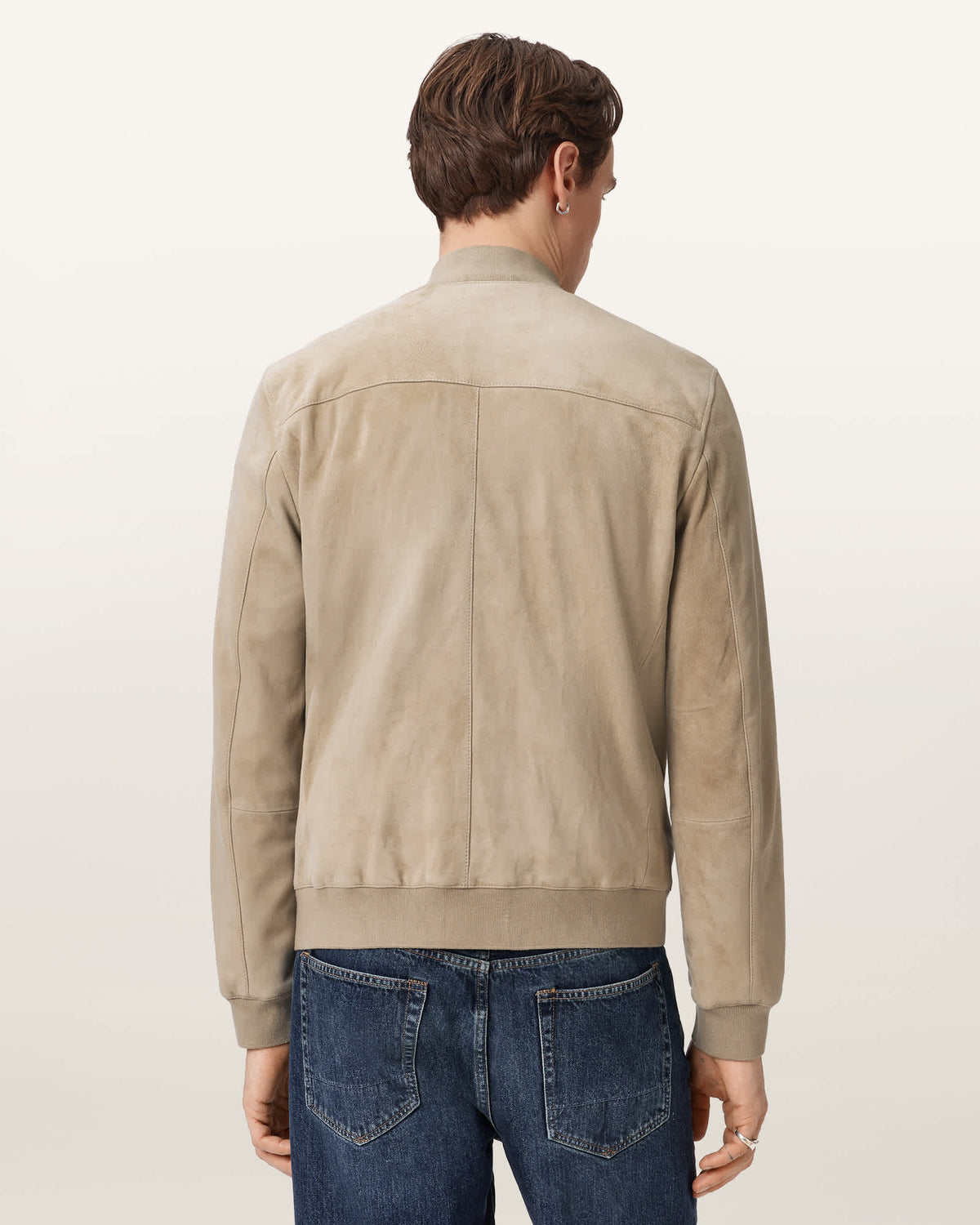 Suede bomber jacket DUNE BROWN