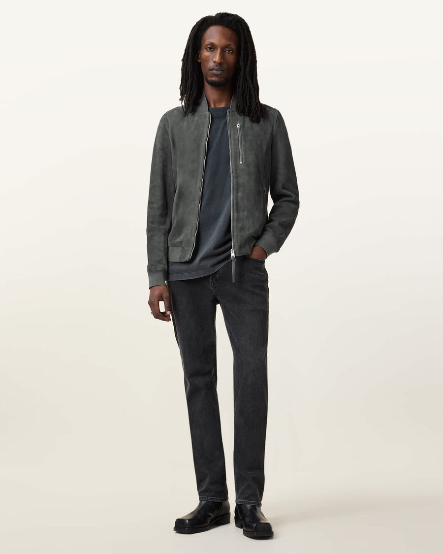 Suede bomber jacket SLATESTONE GREY