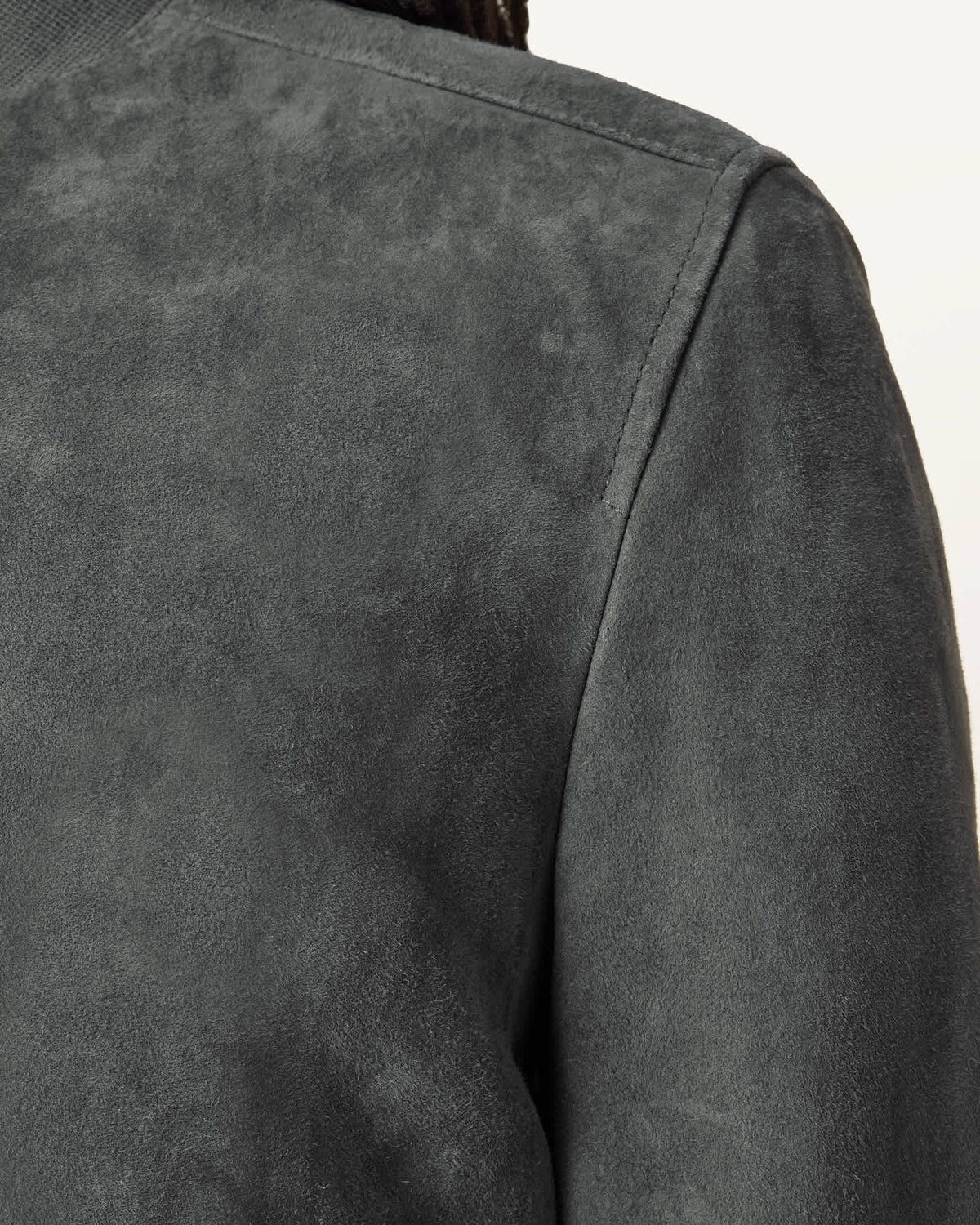 Suede bomber jacket SLATESTONE GREY