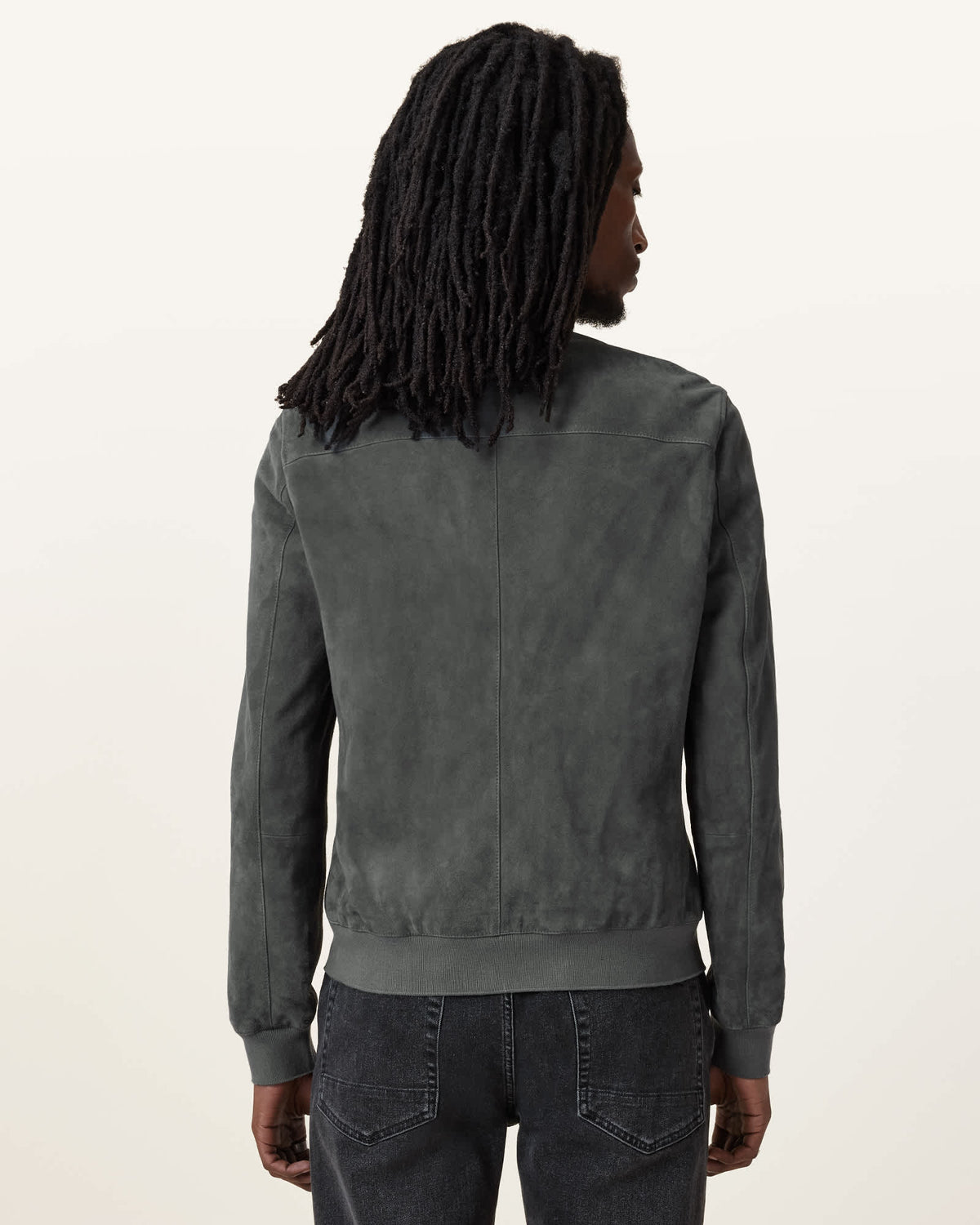 Suede bomber jacket SLATESTONE GREY