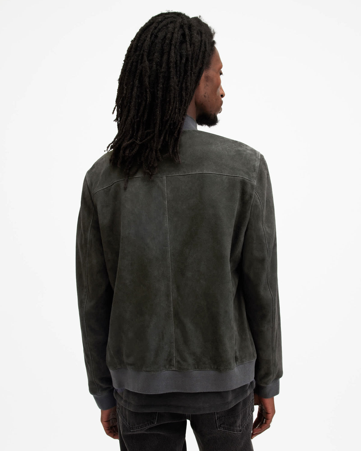Suede bomber jacket GRANGE GREEN