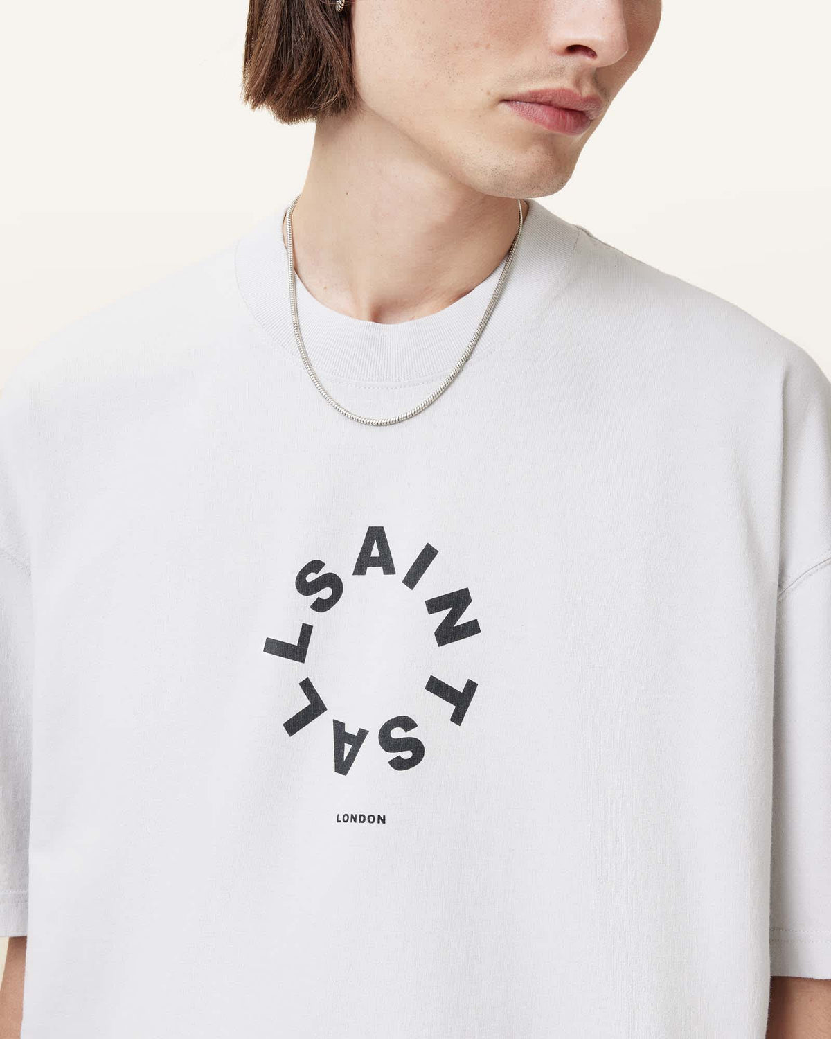 Tierra Oversized Crew Neck Logo T-Shirt COOL GREY