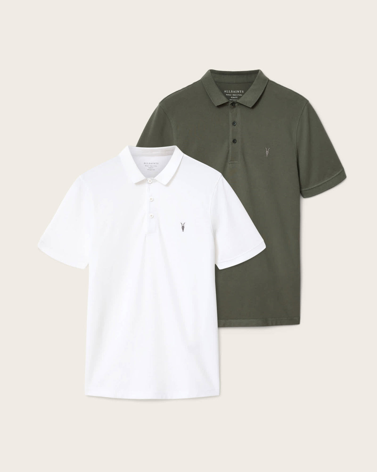 Reform Short Sleeve Polo Shirts 2 Pack WHITE/PITCH GREEN