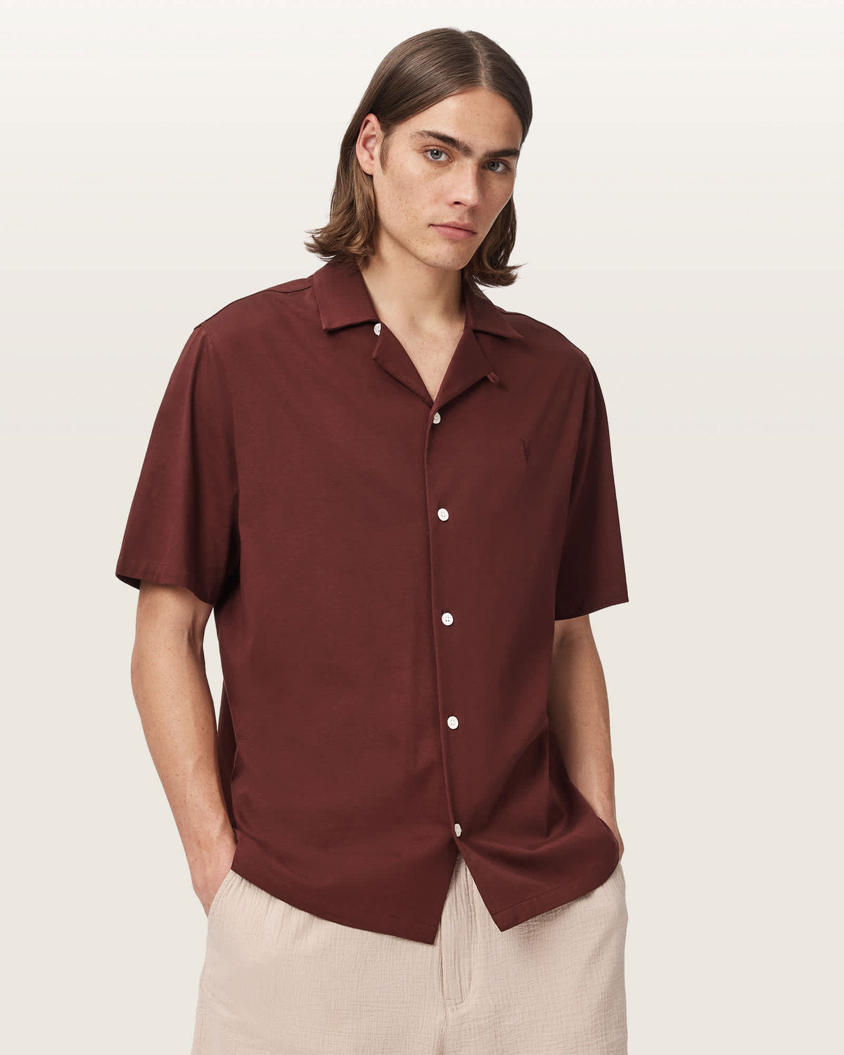 Hudson Relaxed Fit Ramskull Shirt BURNT RED