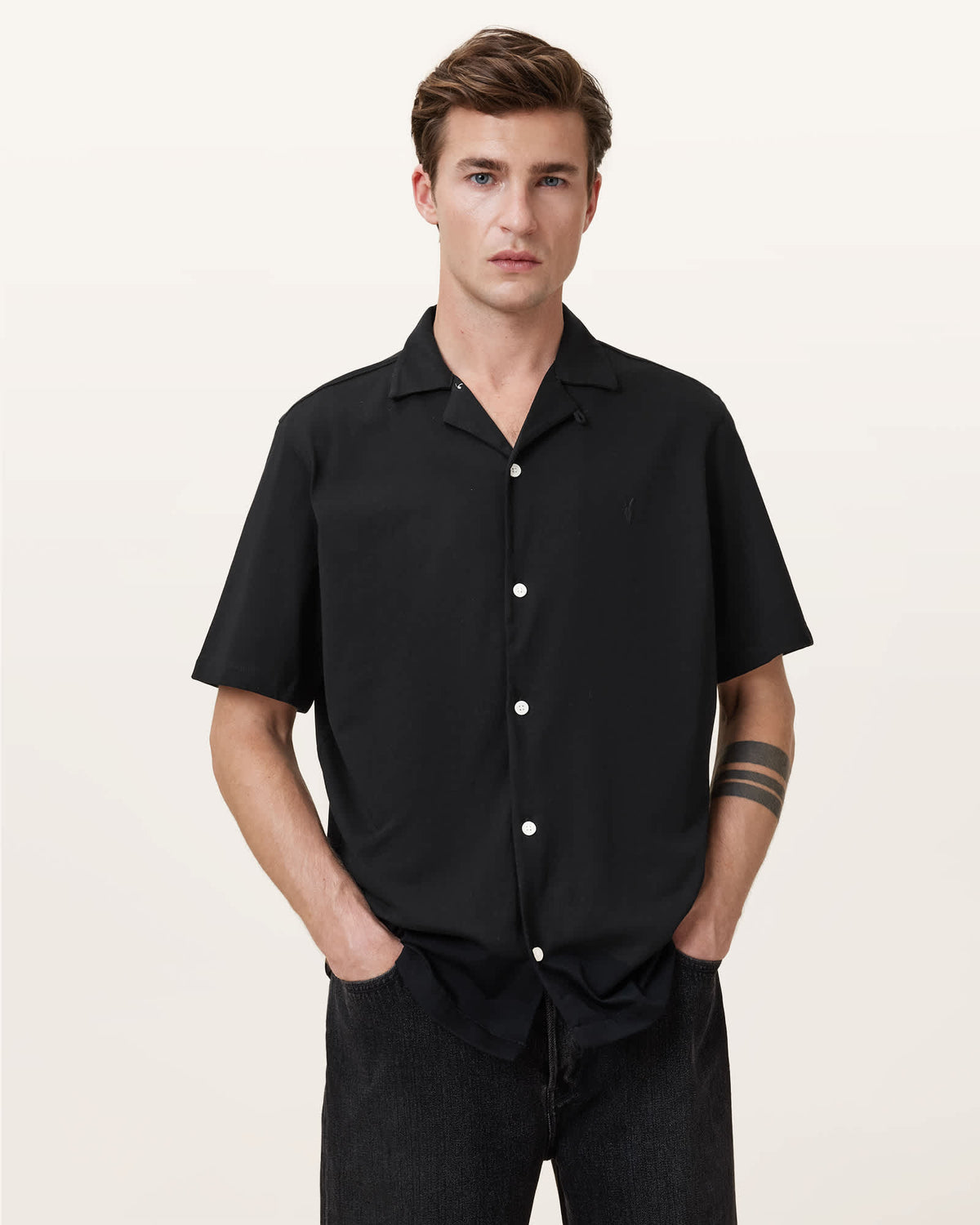 Hudson Relaxed Fit Ramskull Shirt Black