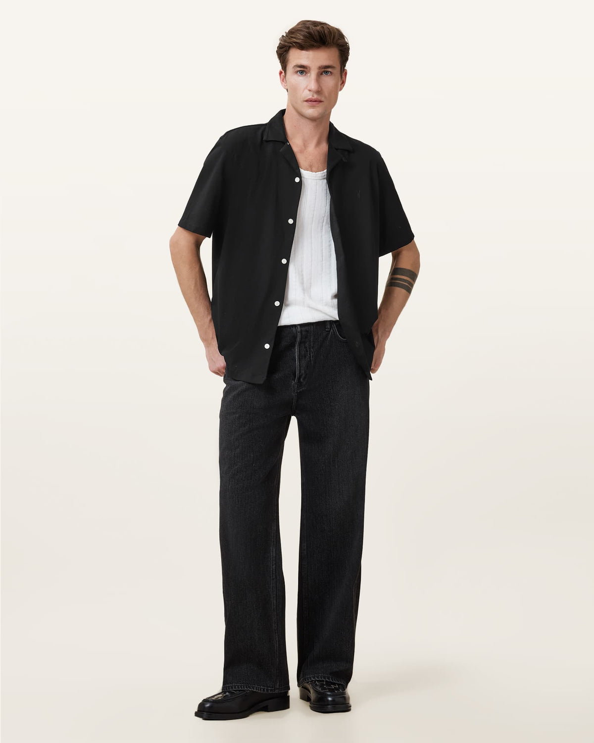 Hudson Relaxed Fit Ramskull Shirt Black