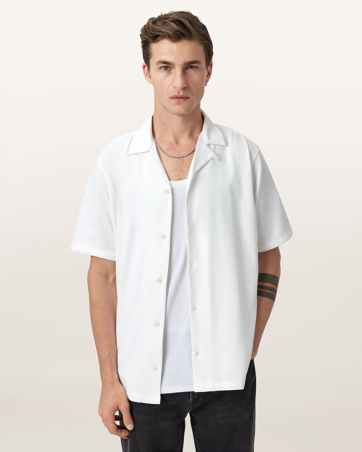 Hudson Relaxed Fit Ramskull Shirt CLIFF WHITE