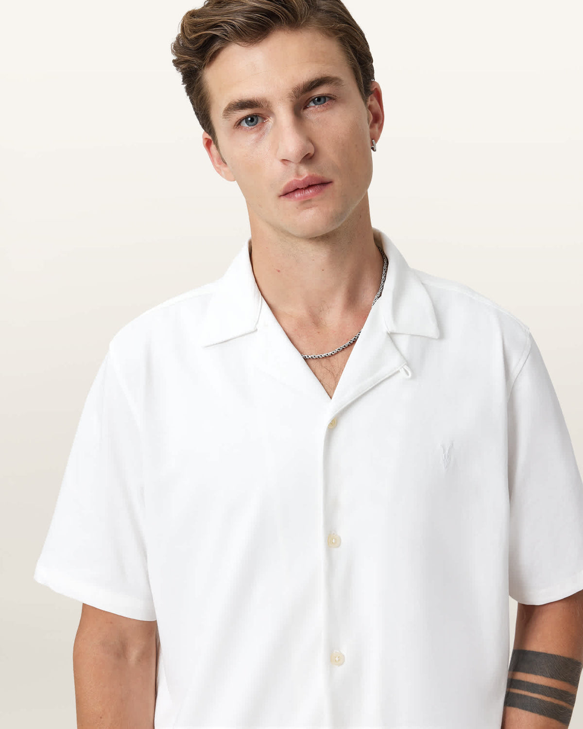 Hudson Relaxed Fit Ramskull Shirt CLIFF WHITE