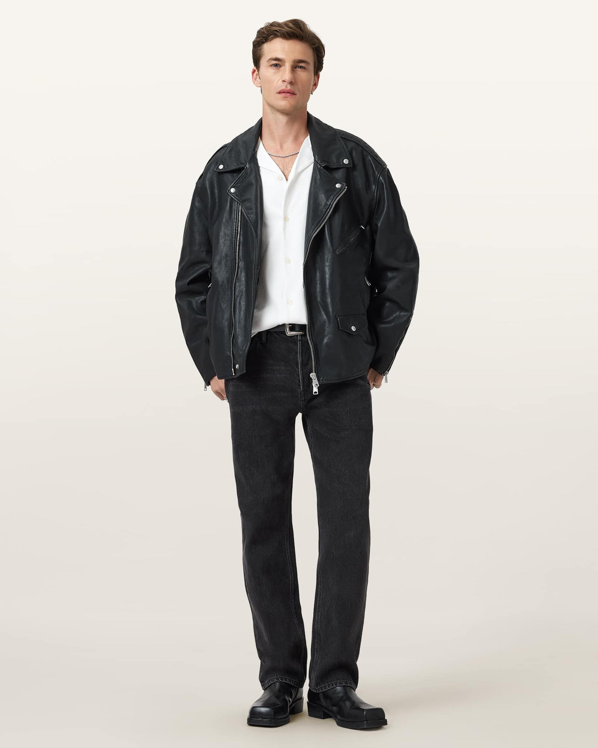 Hudson Relaxed Fit Ramskull Shirt CLIFF WHITE