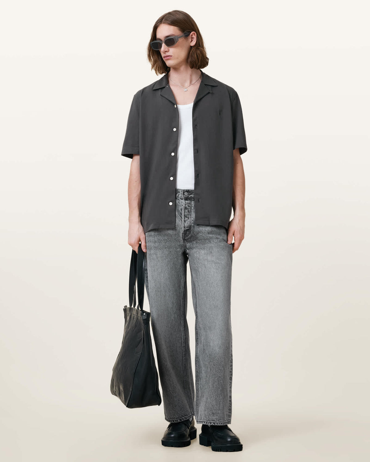 Hudson Relaxed Fit Ramskull Shirt CARTER GREY