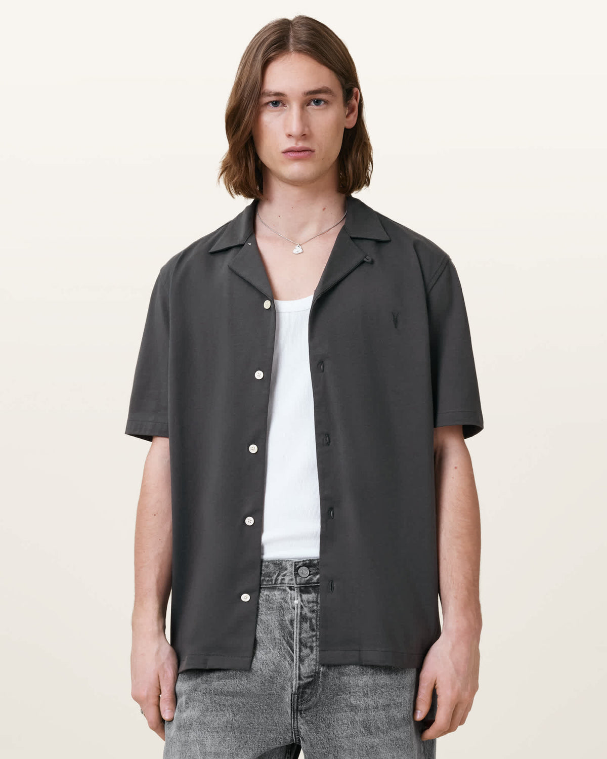 Hudson Relaxed Fit Ramskull Shirt CARTER GREY