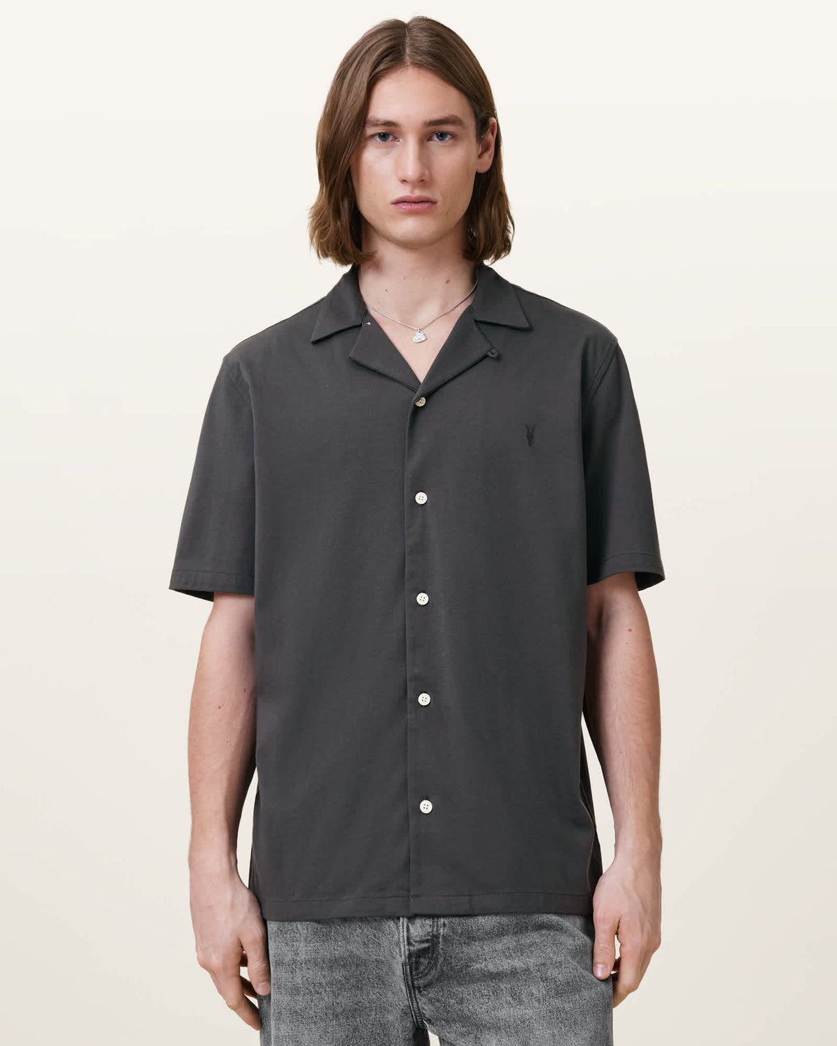 Hudson Relaxed Fit Ramskull Shirt CARTER GREY