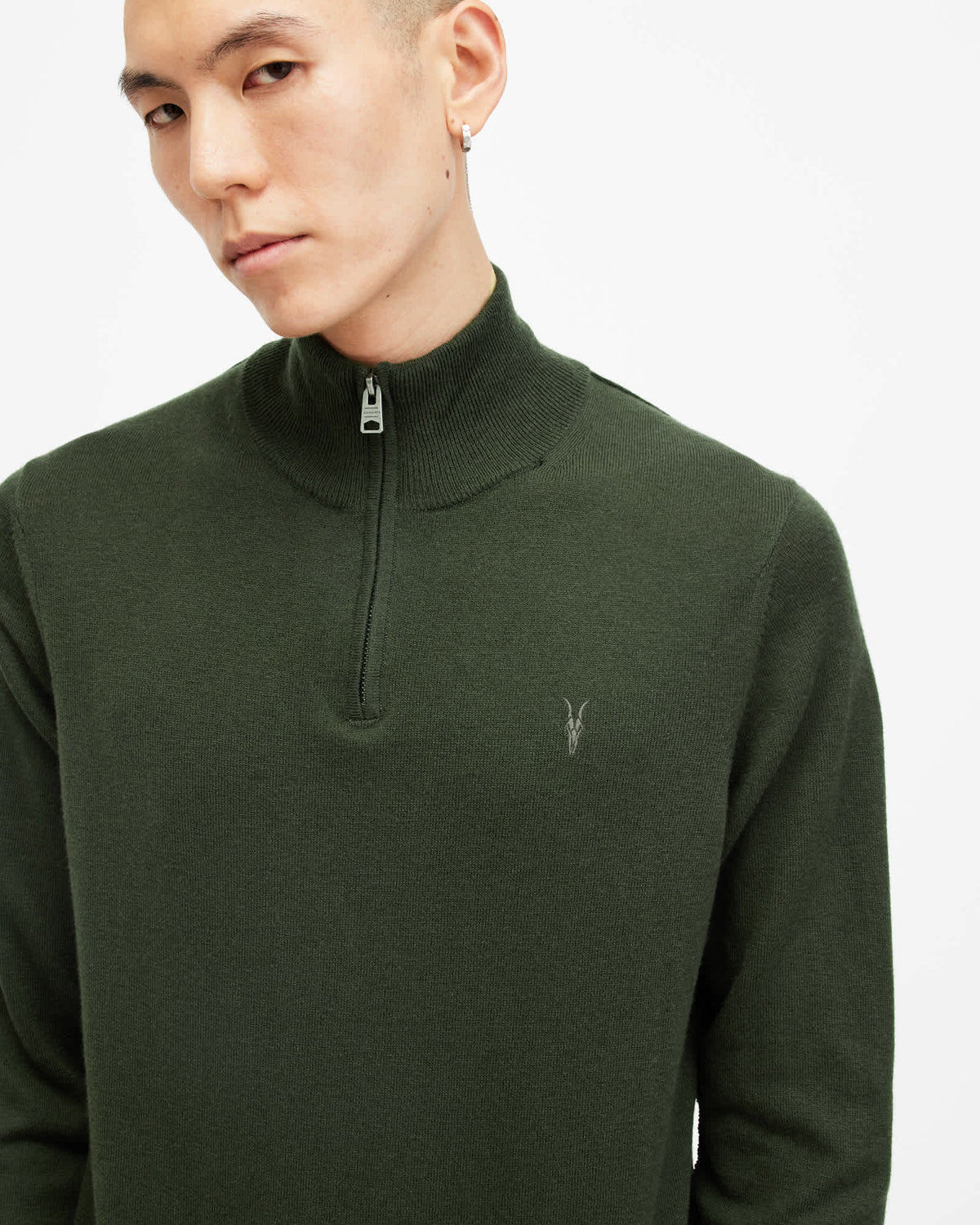 Kilburn Funnel-Neck Jumper SAGE GREEN