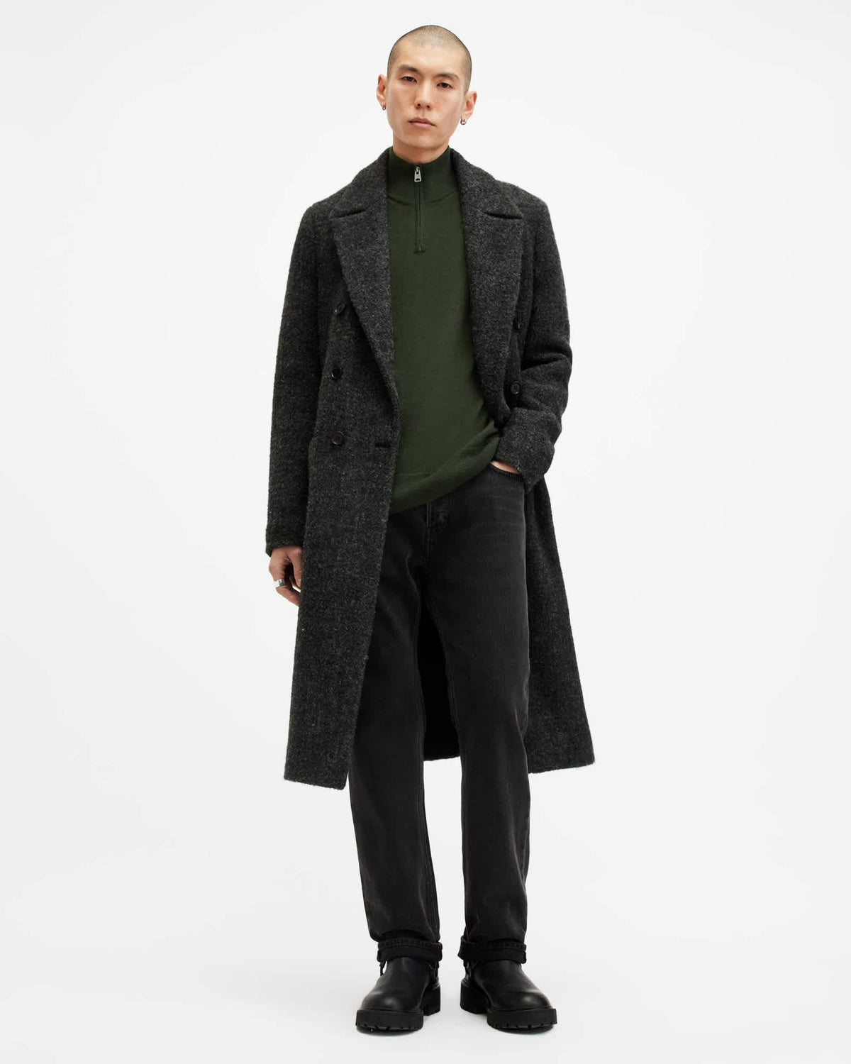 Kilburn Funnel-Neck Jumper SAGE GREEN