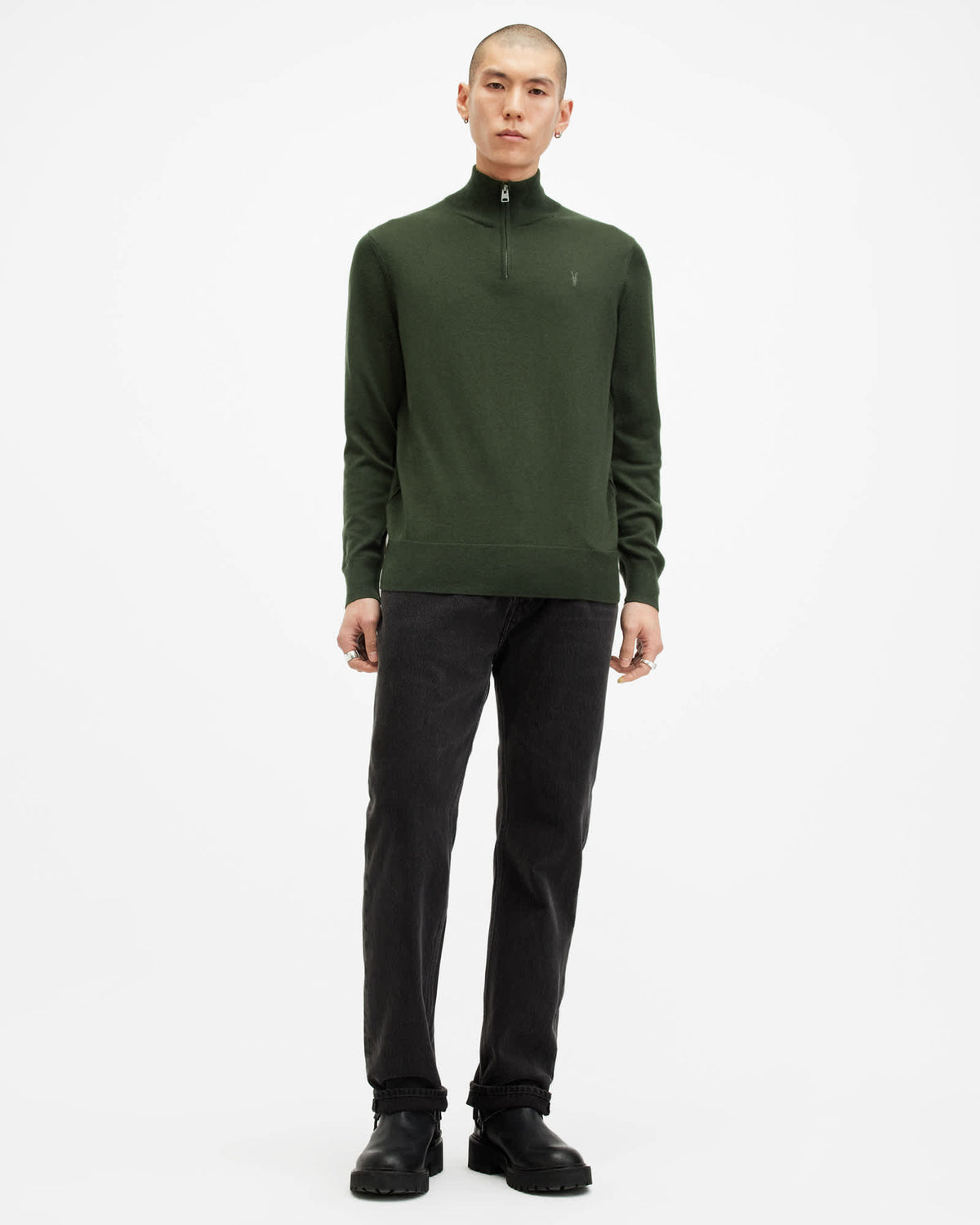 Kilburn Funnel-Neck Jumper SAGE GREEN