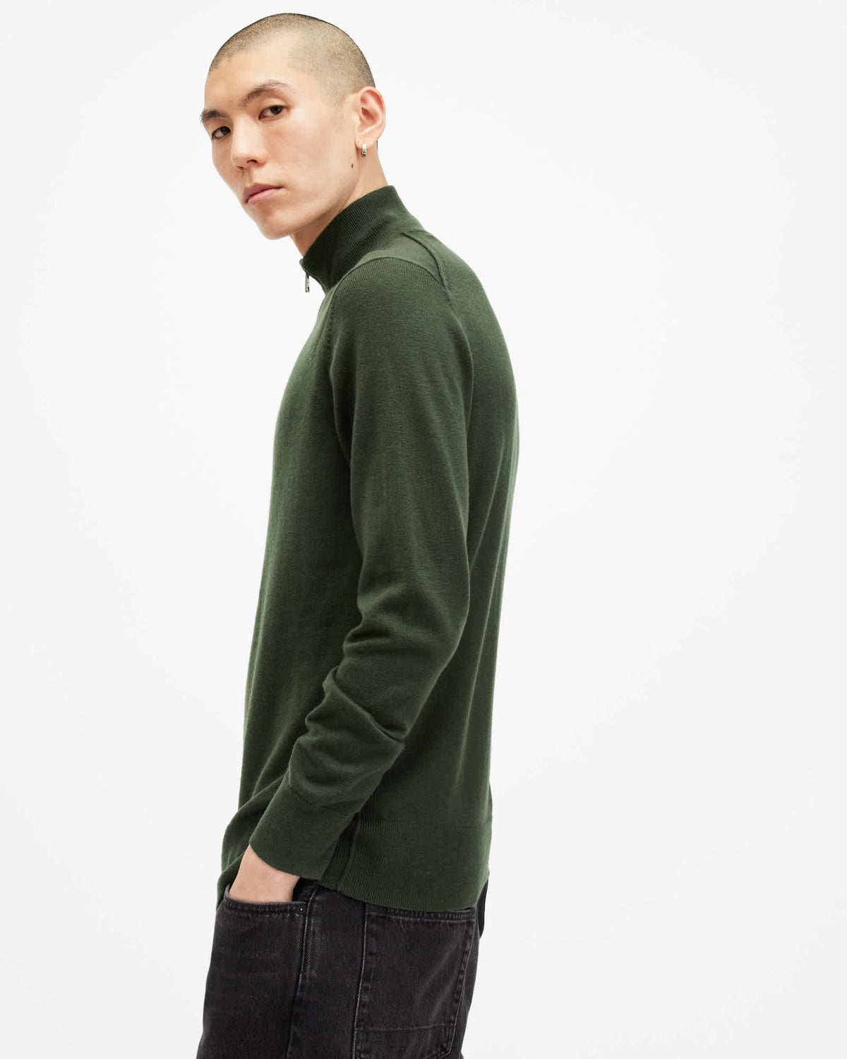Kilburn Funnel-Neck Jumper SAGE GREEN