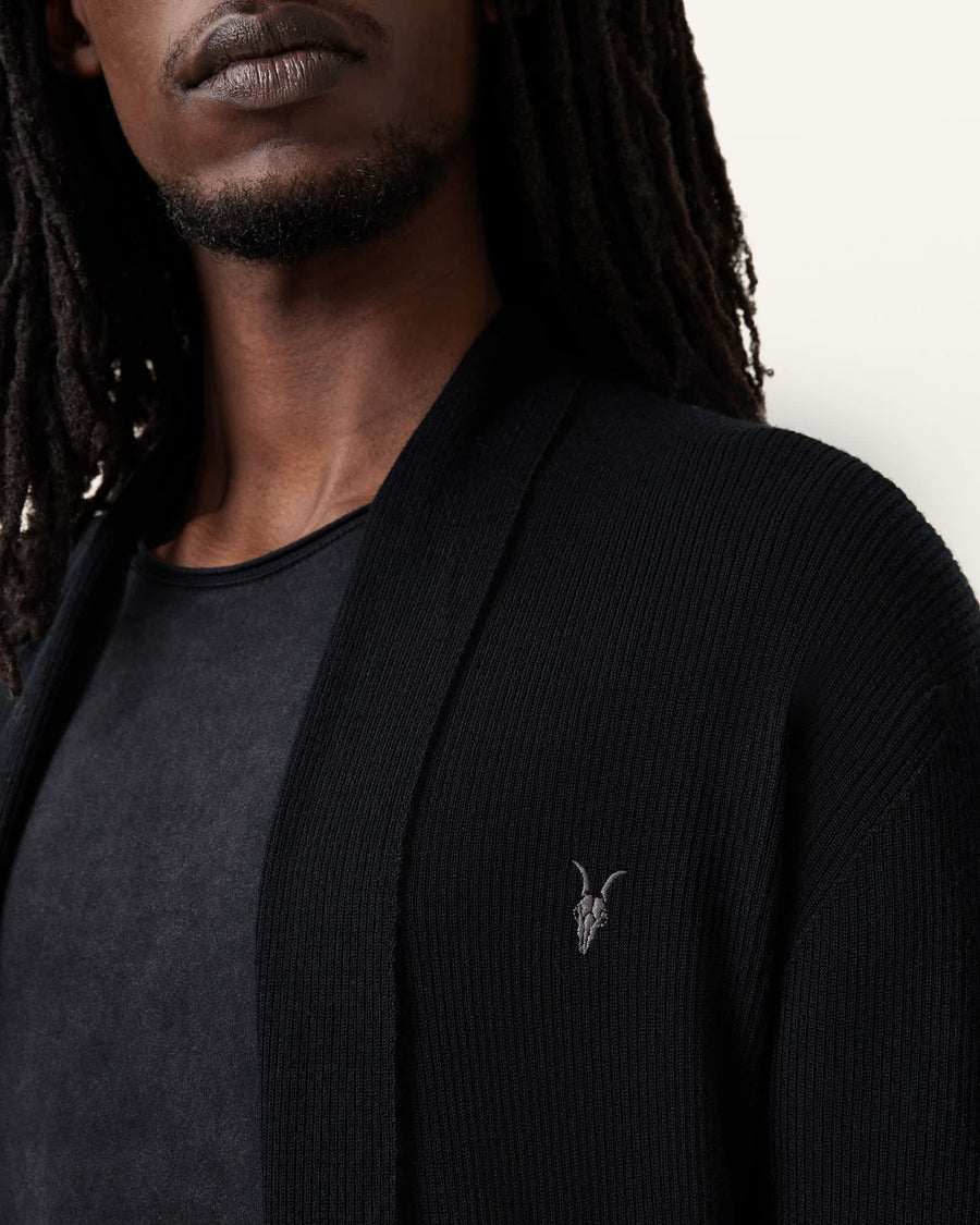 Mode Merino Ramskull Open Cardigan Black