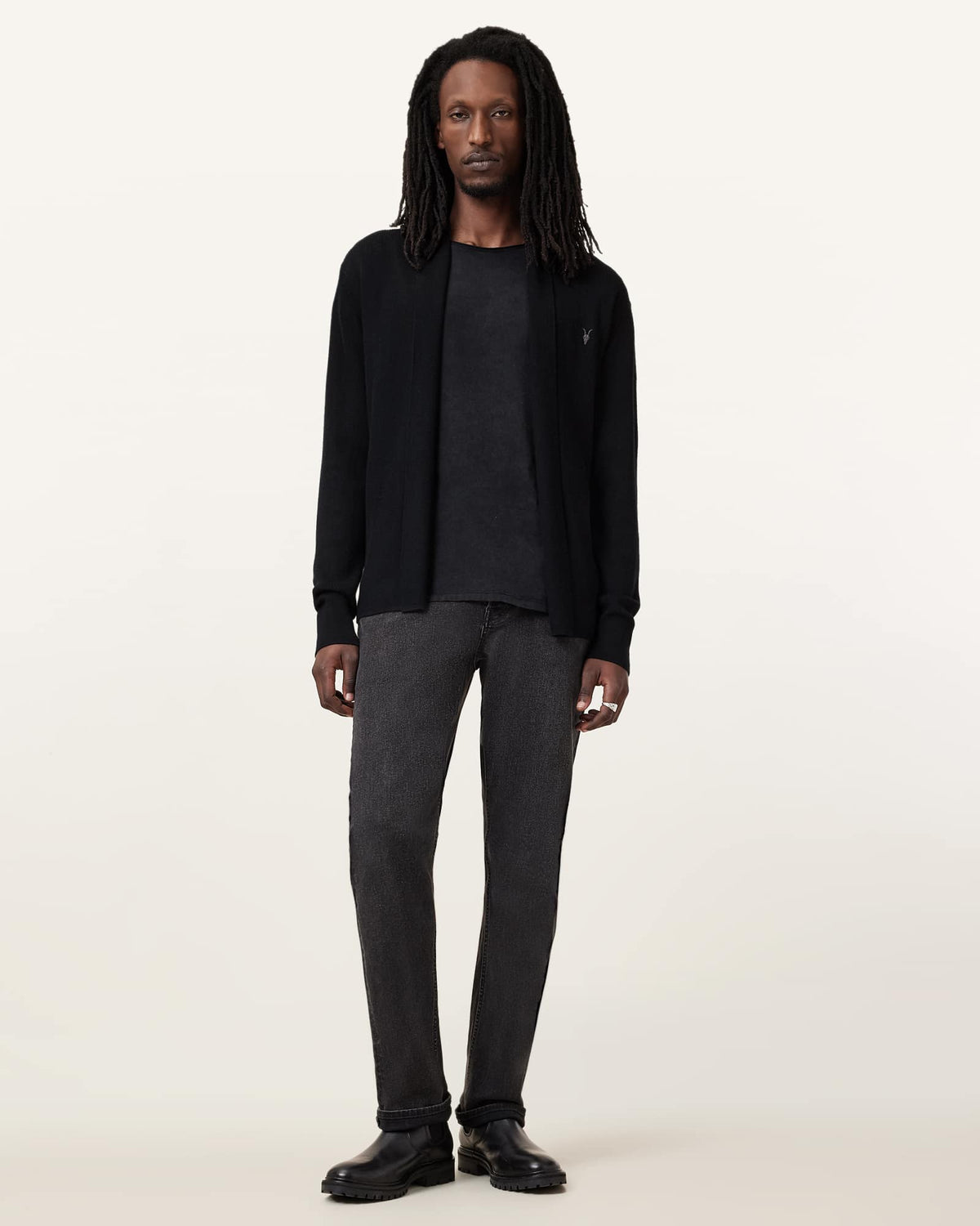 Mode Merino Ramskull Open Cardigan Black