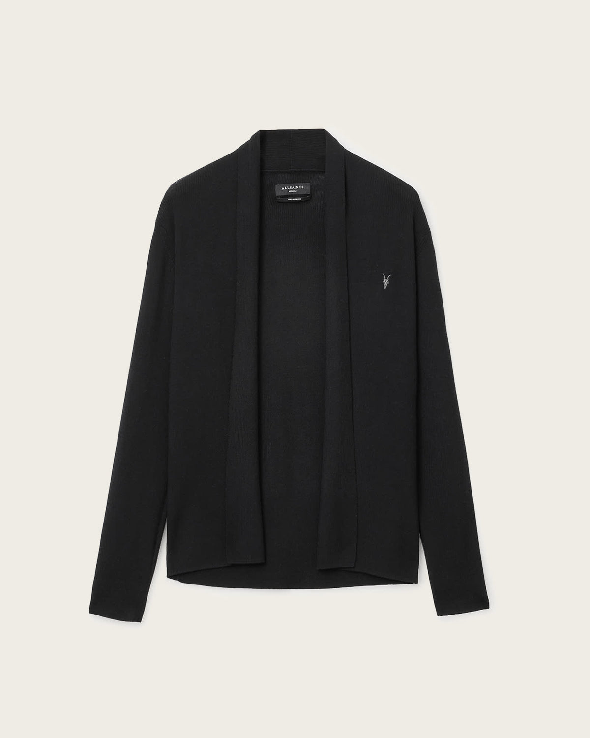 Mode Merino Ramskull Open Cardigan Black