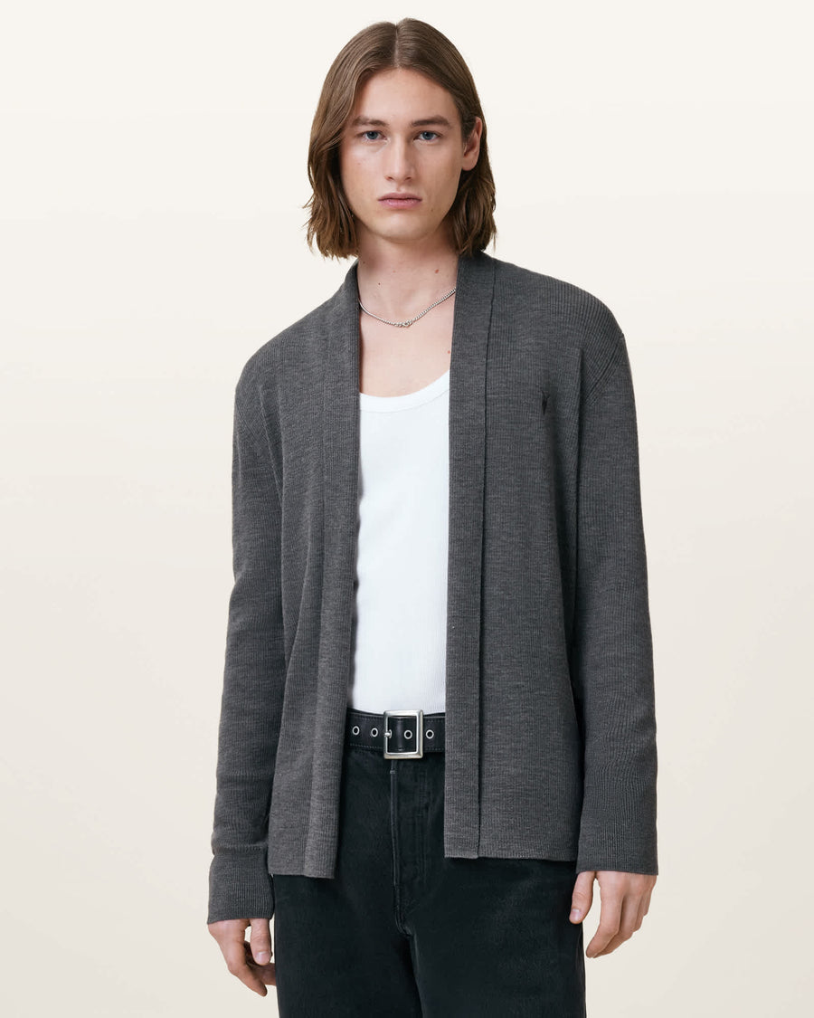 Mode Merino Ramskull Open Cardigan MONUMENT GREY