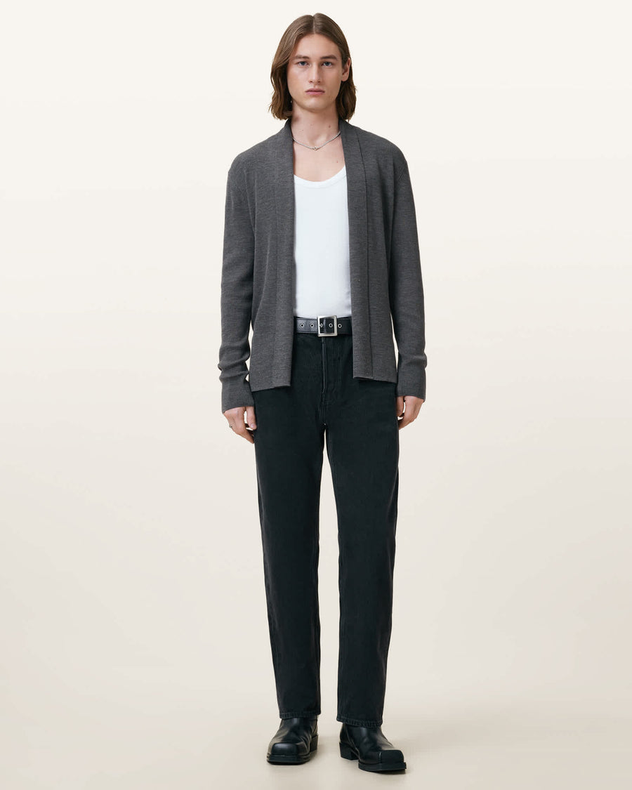 Mode Merino Ramskull Open Cardigan MONUMENT GREY
