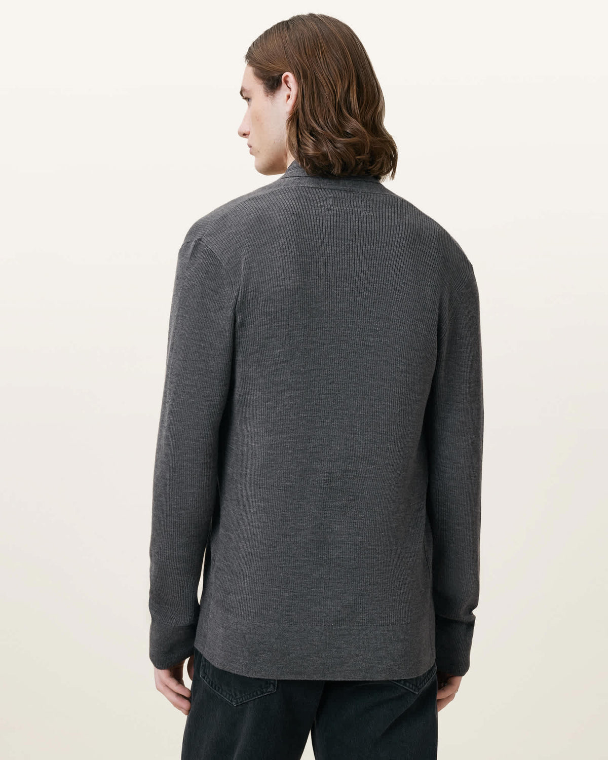 Mode Merino Ramskull Open Cardigan MONUMENT GREY