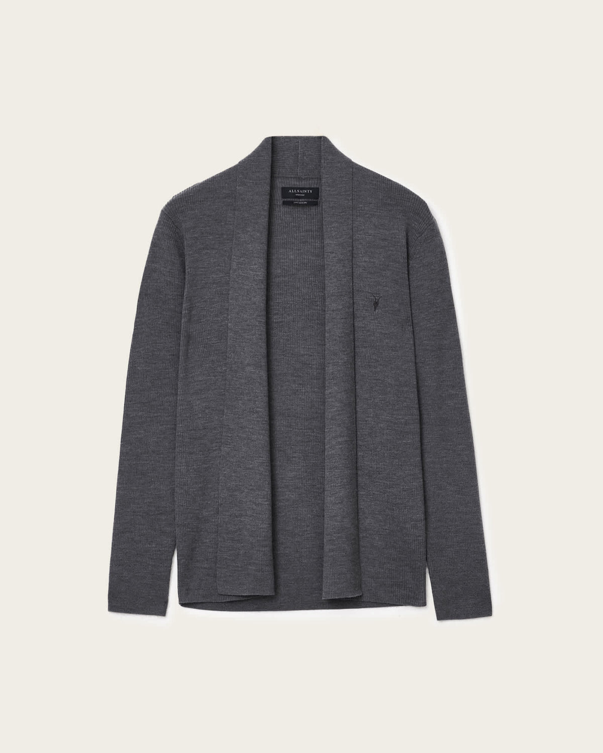 Mode Merino Ramskull Open Cardigan MONUMENT GREY