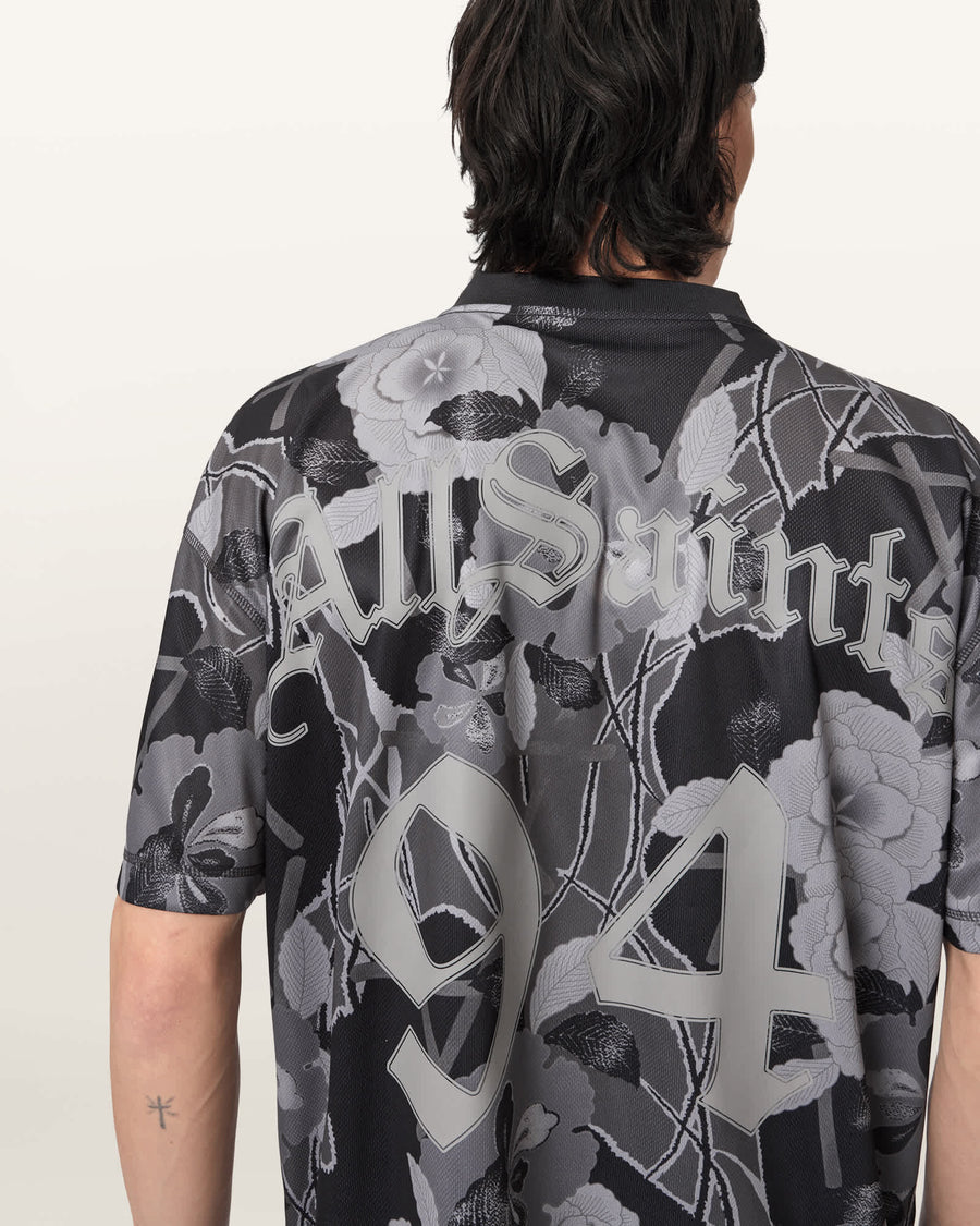Puerto Oversized Short Sleeve Football Shirt Jet Black
