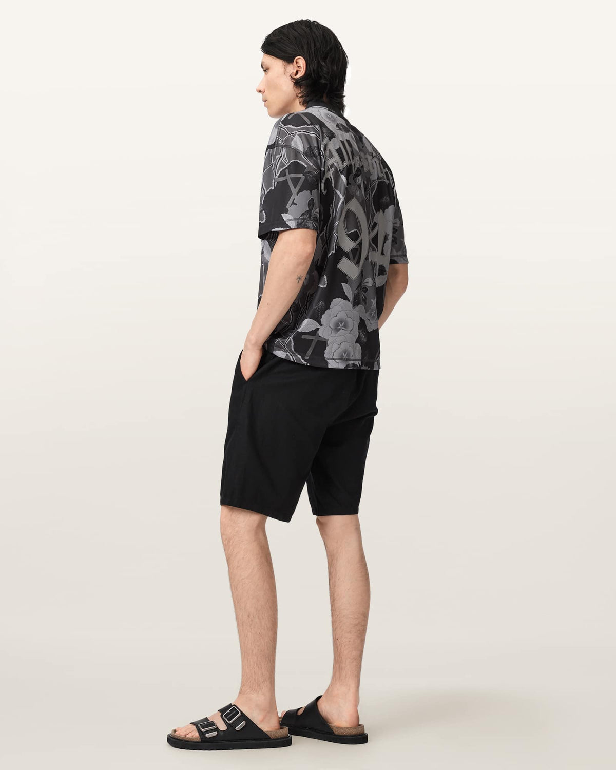 Puerto Oversized Short Sleeve Football Shirt Jet Black