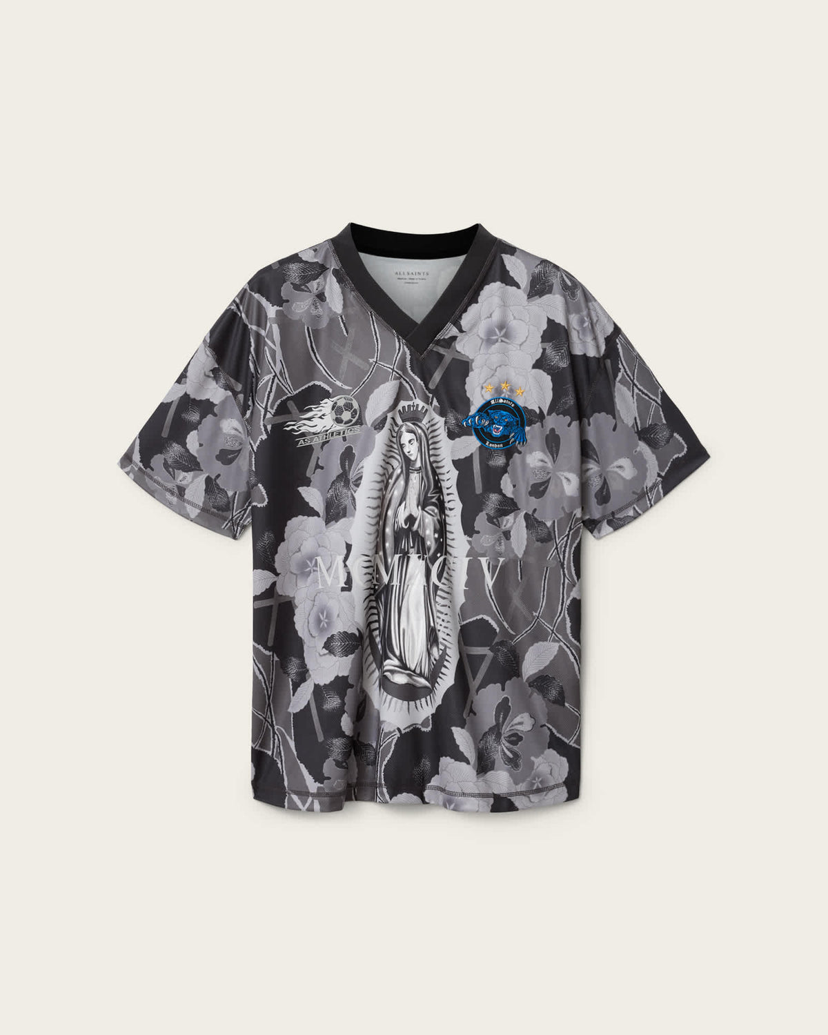 Puerto Oversized Short Sleeve Football Shirt Jet Black