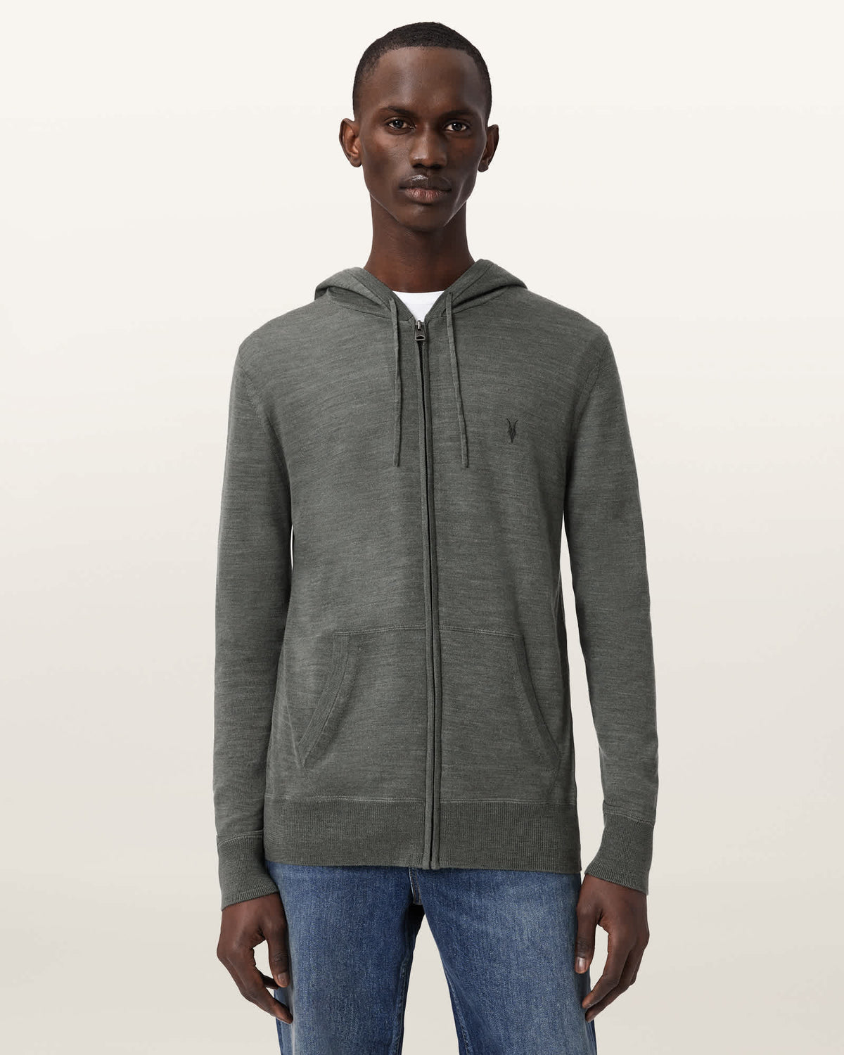 Mode Merino Wool Zip-Up Hoodie MAPLE GREEN