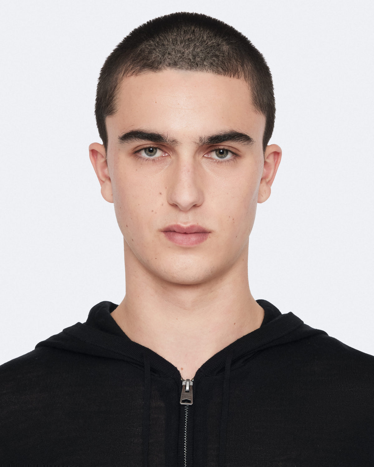 Mode Merino Wool Zip-Up Hoodie Black