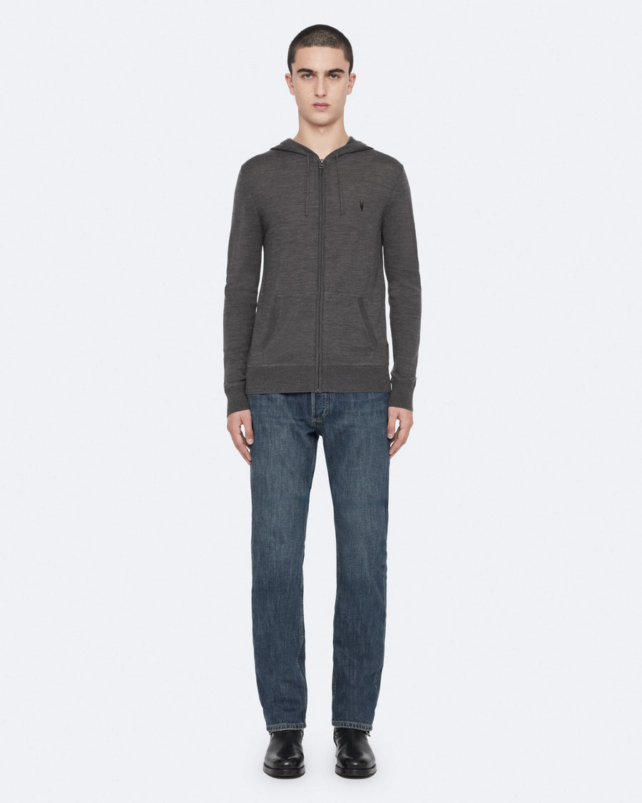 Mode Merino Wool Zip-Up Hoodie MONUMENT GREY
