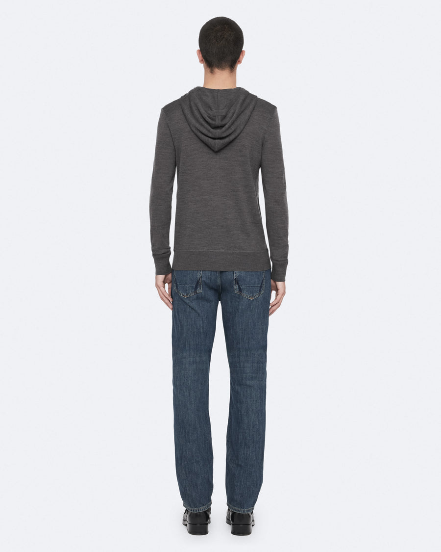 Mode Merino Wool Zip-Up Hoodie MONUMENT GREY