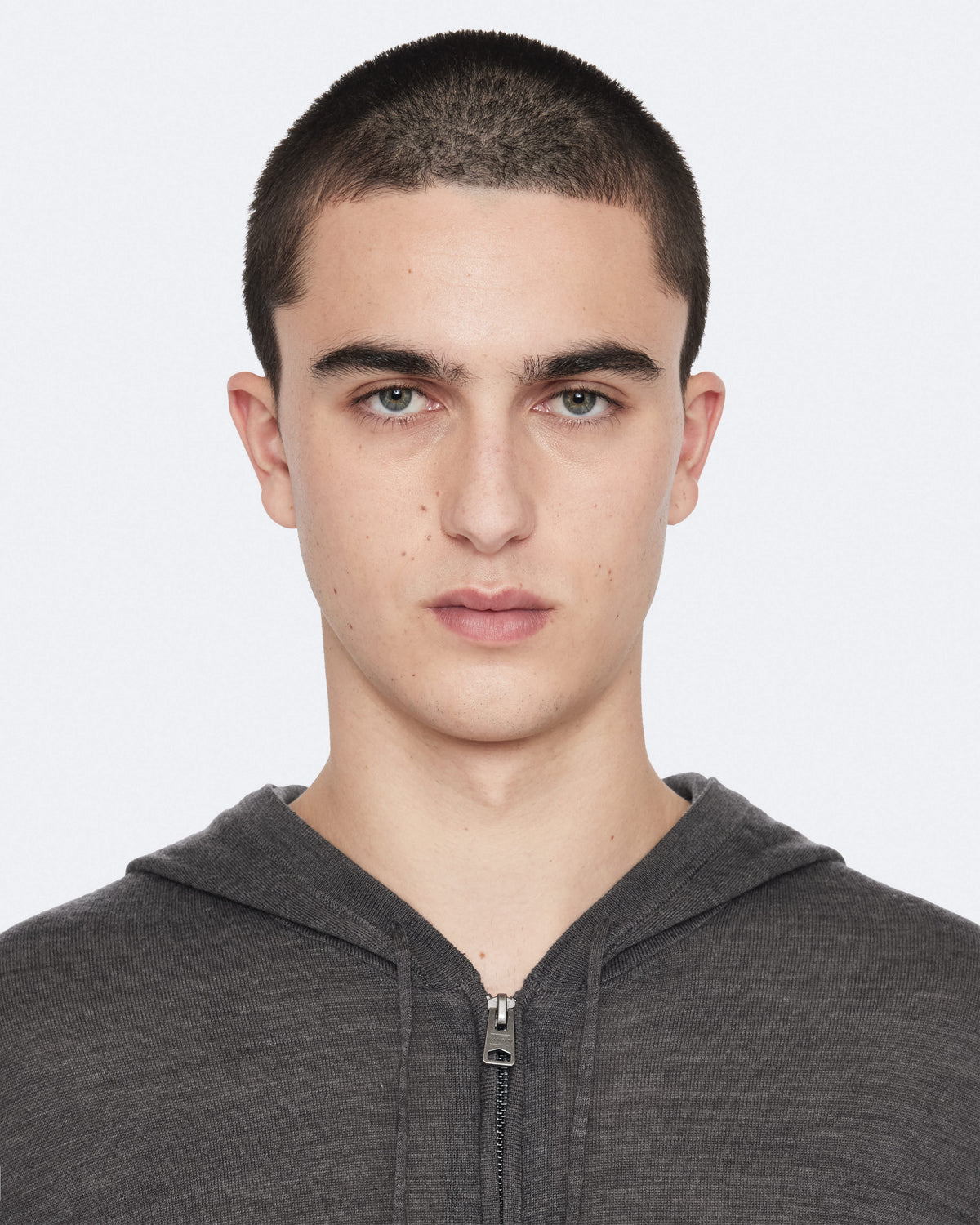 Mode Merino Wool Zip-Up Hoodie MONUMENT GREY