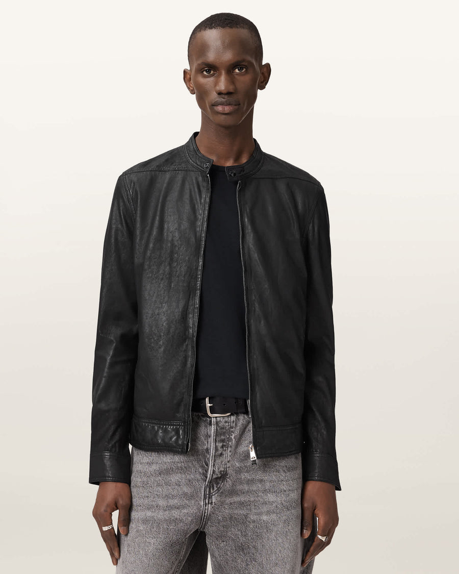 Colt Slim Fit Leather Jacket Black