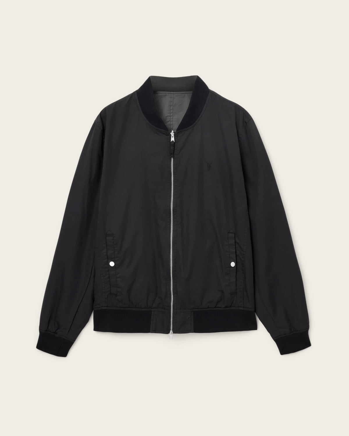 Bassett Reversible Ramskull Bomber Jacket BLACK/DULL GREEN