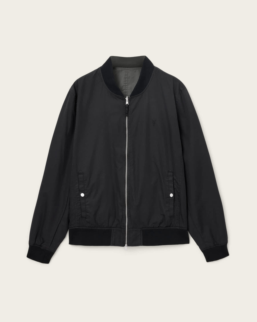 Bassett Reversible Ramskull Bomber Jacket BLACK/DULL GREEN