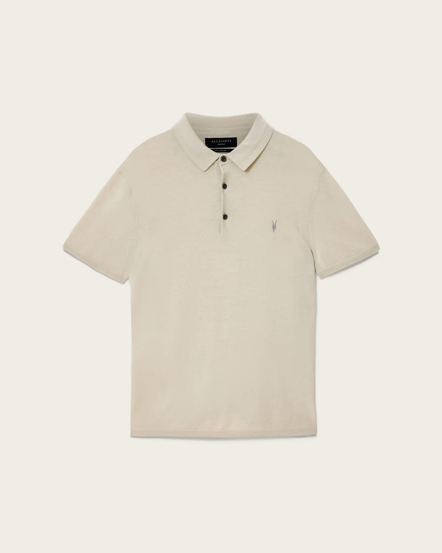 Mode Merino Wool Short-Sleeve Polo Shirt POWDERED GREEN