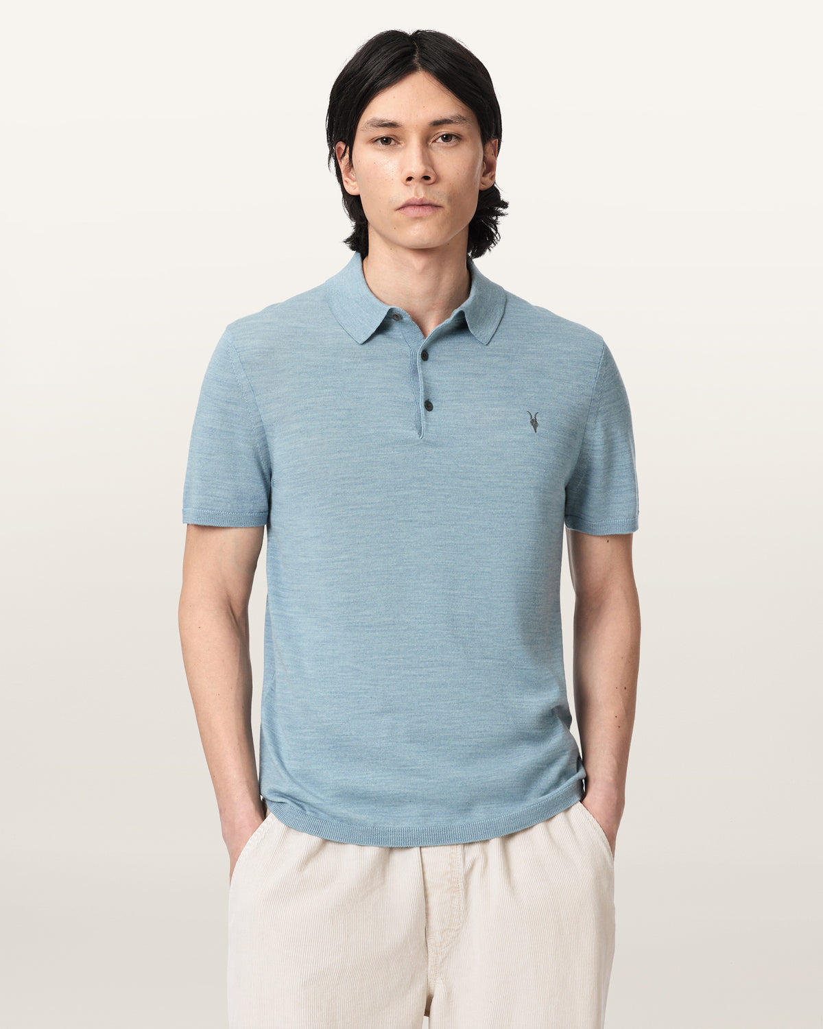 Mode Merino Wool Short-Sleeve Polo Shirt