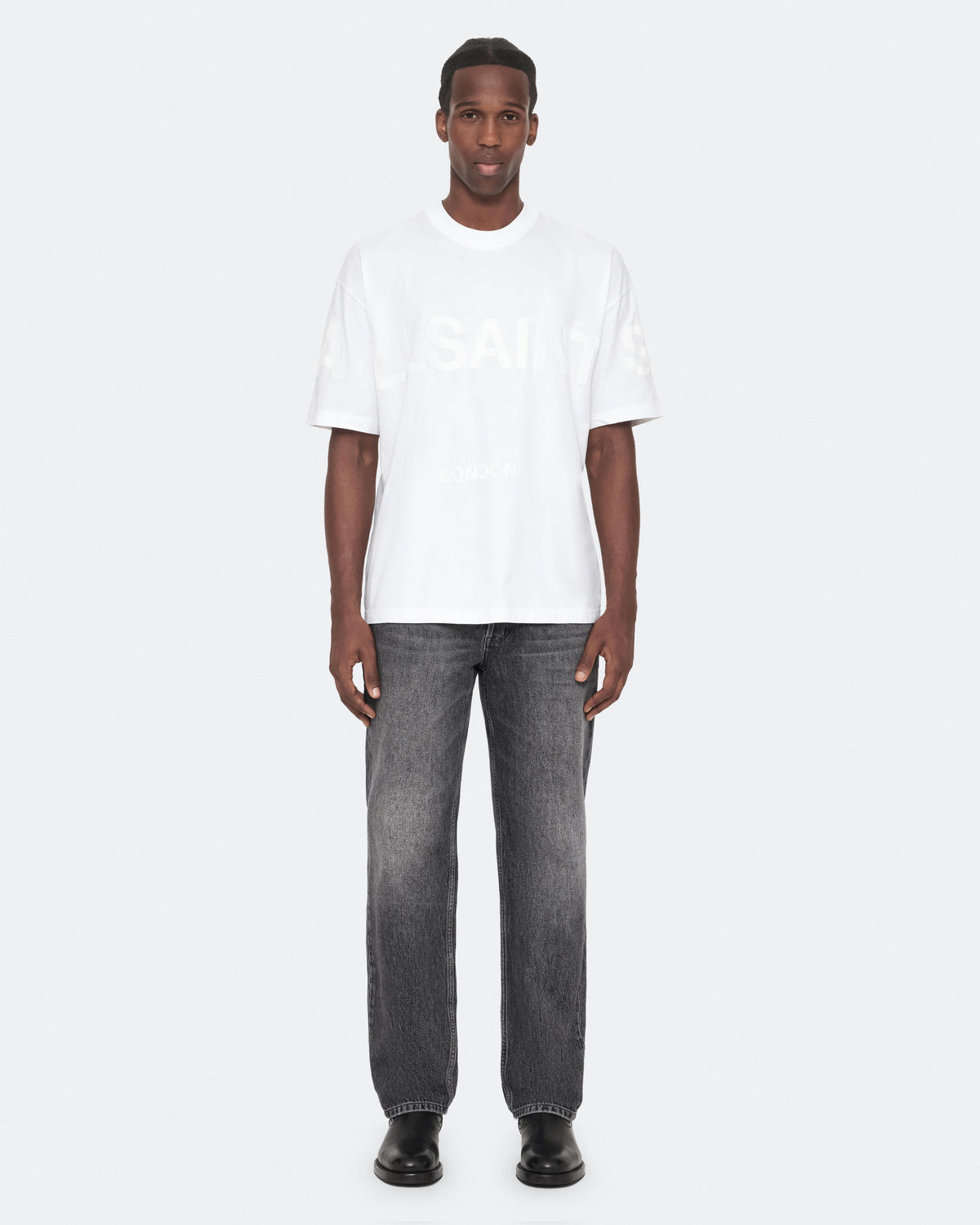 Biggy Oversized Logo Print T-Shirt Optic White