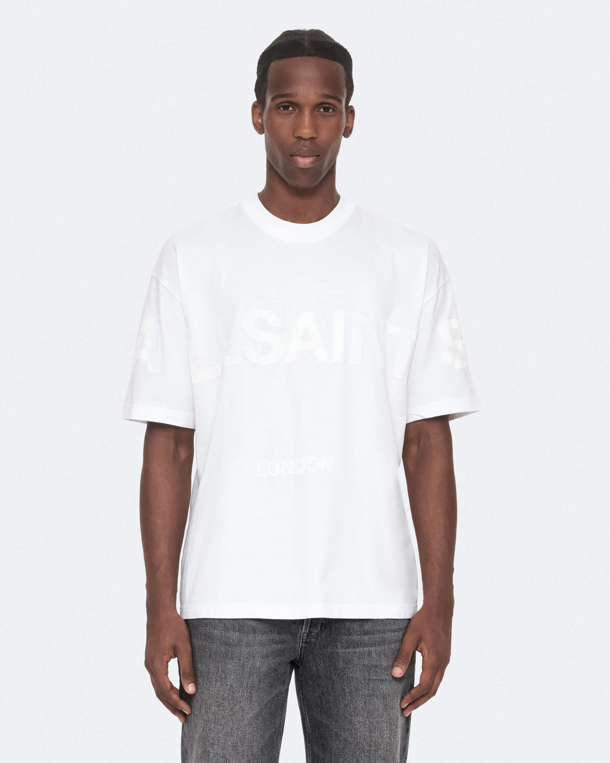 Biggy Oversized Logo Print T-Shirt Optic White